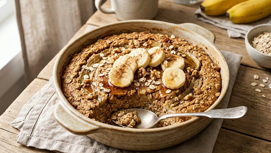 Bagt havregrød med banan – nem opskrift til morgenmad